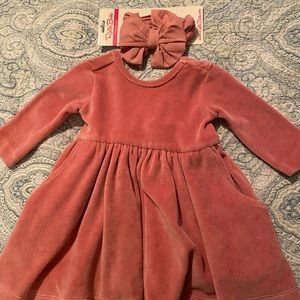 Ruffle Butts nwot pink velvet dress
